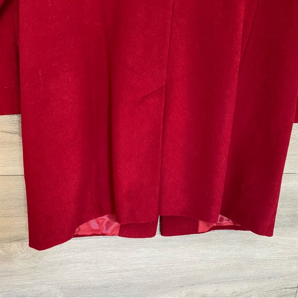 Lauren Ralph Lauren Single Breasted Walker Coat Wool 14 Red - Picture 11 of 14